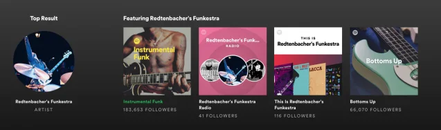 Redtenbacher’s Funkestra on Spotify editoral playlists