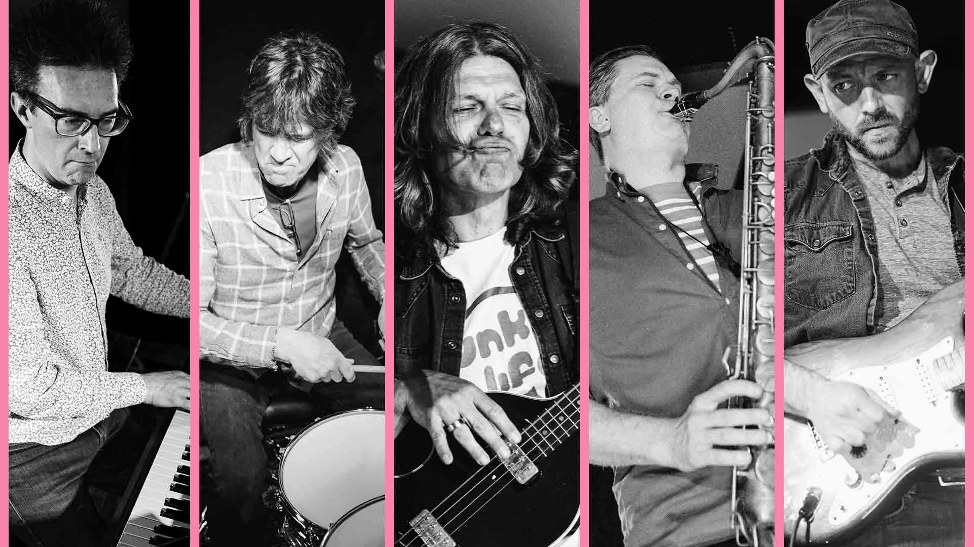 Redtenbacher's Funkestra, from L to R - Pete Billington, Mike Sturgis, Stefan Redtenbacher, Piers Green, Carter Arrington